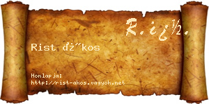 Rist Ákos névjegykártya